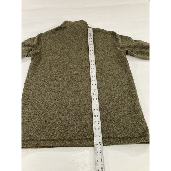 Eddie Bauer Men’s S Green Fleece Quarter Zip Sweater Outdoor Hiking Camping - Picture 7 of 8